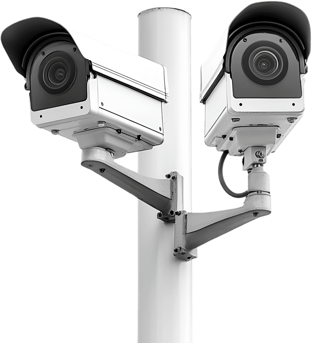 An illustration of smart home and security devices.