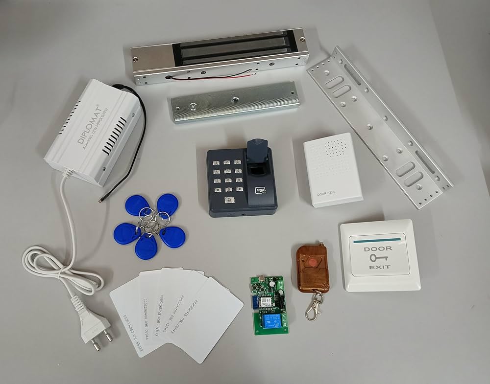 A biometric fingerprint scanner for access control.